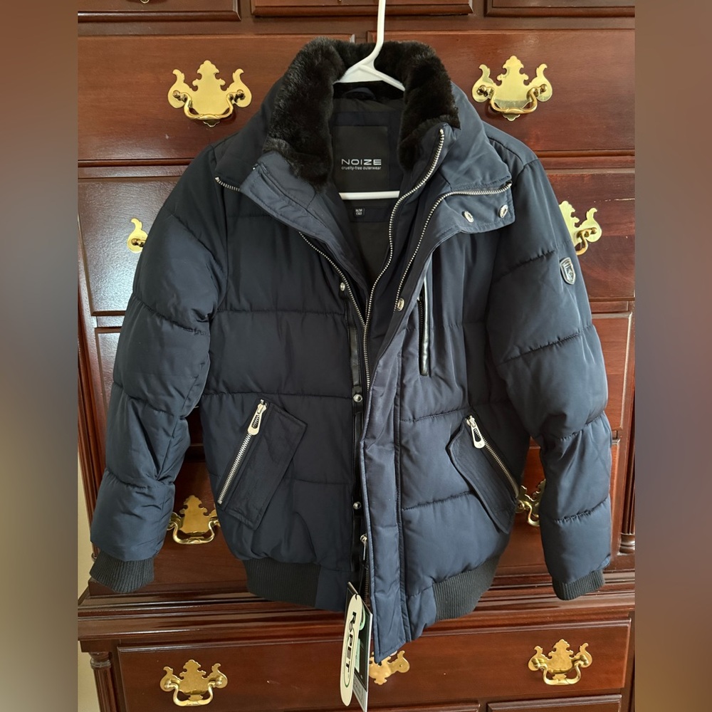 NWT BOYS NOIZE WINTER JACKET IN NAVY BLUE SIZE M (10)